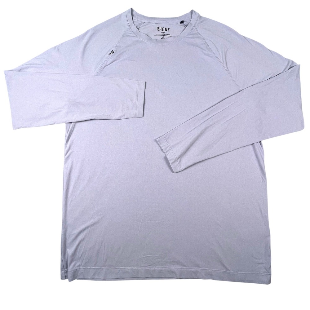 Rhone Shirt Mens L Lavender Reign Long Sleeve Training Tee Performance Raglan